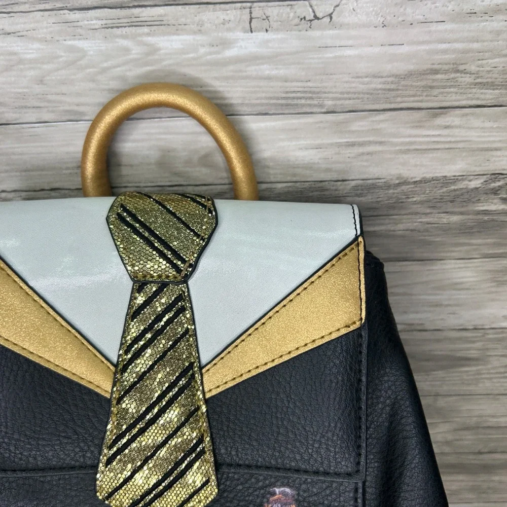 Danielle Nicole Harry Potter Hufflepuff Uniform Mini Backpack Purse Black Gold